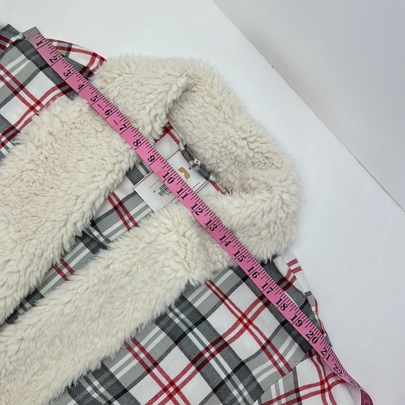 Pottery Barn Holland Plaid Robe Size Large/Extra Large Sherpa Trim - Picture 10 of 13
